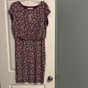 Elegant Burgundy Floral Dress